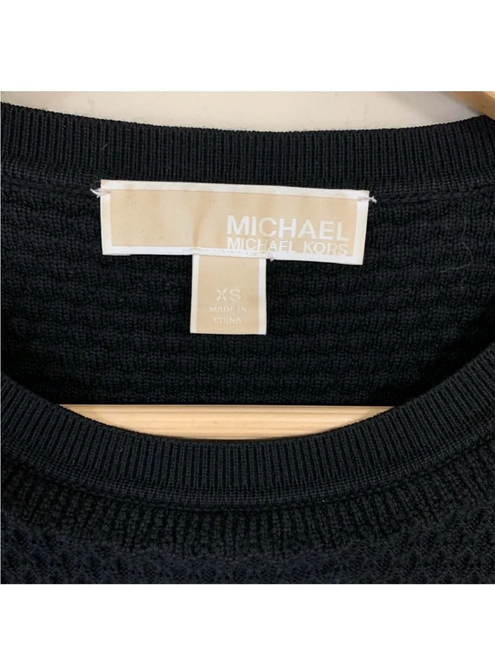 Michael Kors Black Long-Sleeve Knit Sheath Dress